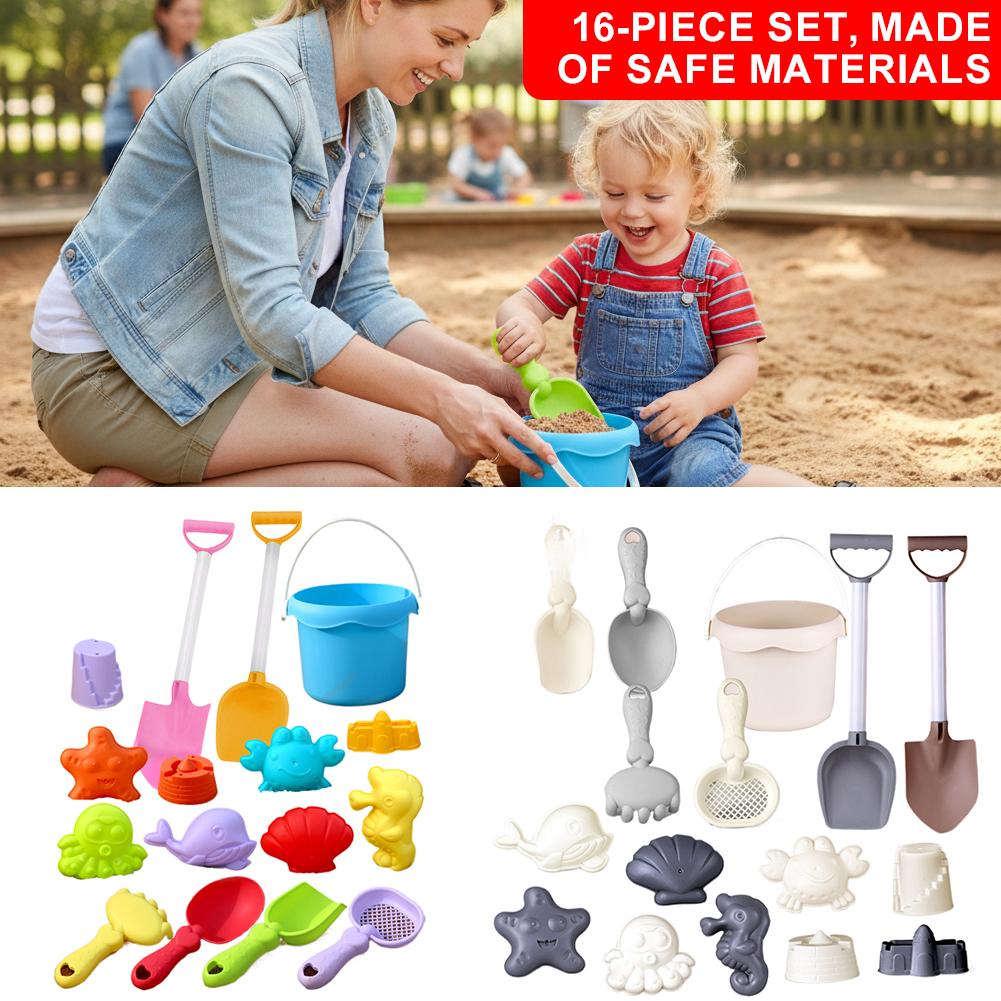 Kids Outdoor Playset - Mini Beach Toy Set Shovels Buckets