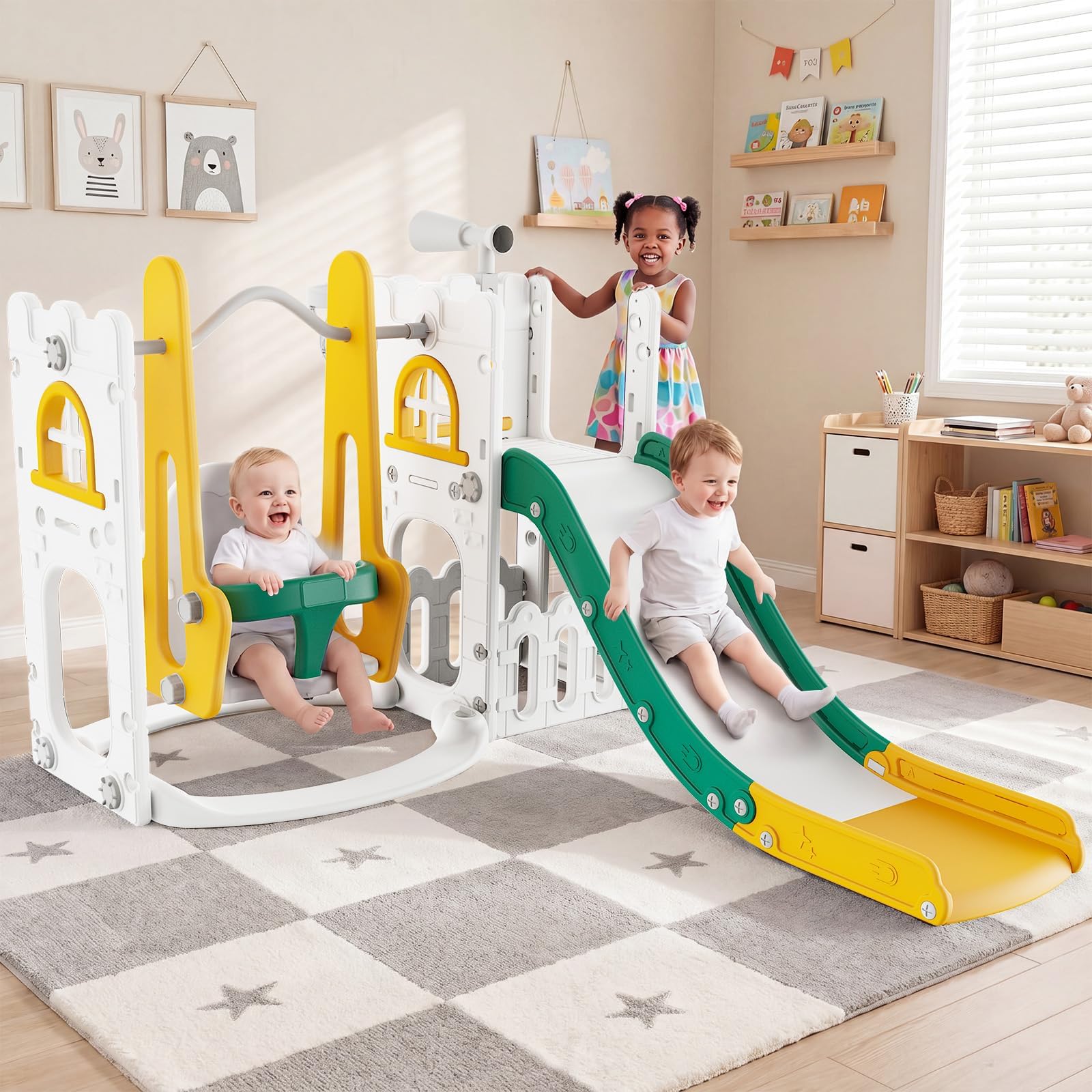 7 in 1 Toddler Slide And Swing - Kids Outdoor Swing And Slide ulasan dan harga