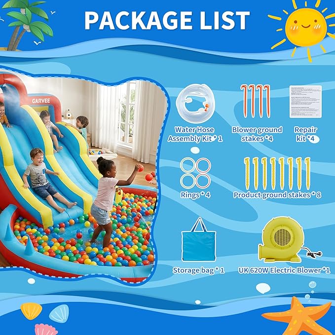 All-Season 8-in-1 Inflatable W - Kids Outdoor Playset ulasan dan harga