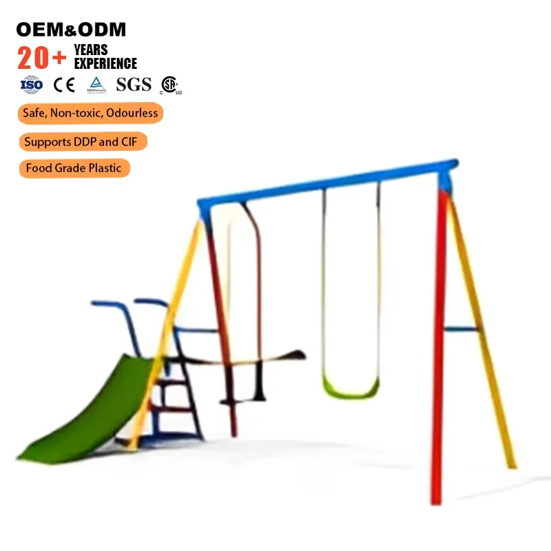 Outdoor Metal Swing Frame with - Kids Outdoor Swing And Slide ulasan dan harga
