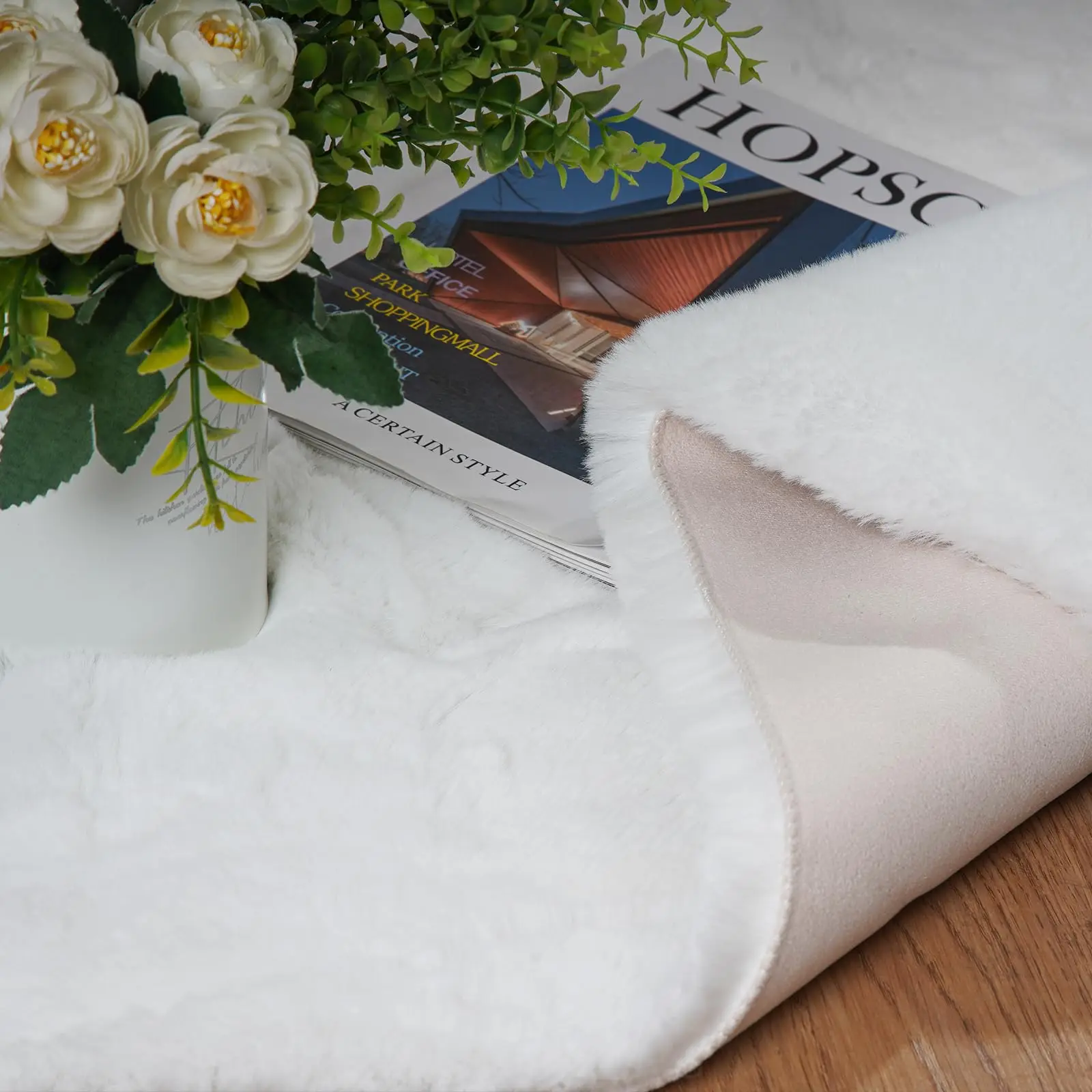 Oval Faux Rabbit Fur Rug Ultra - Kids Outdoor Floor Cushions ulasan dan harga