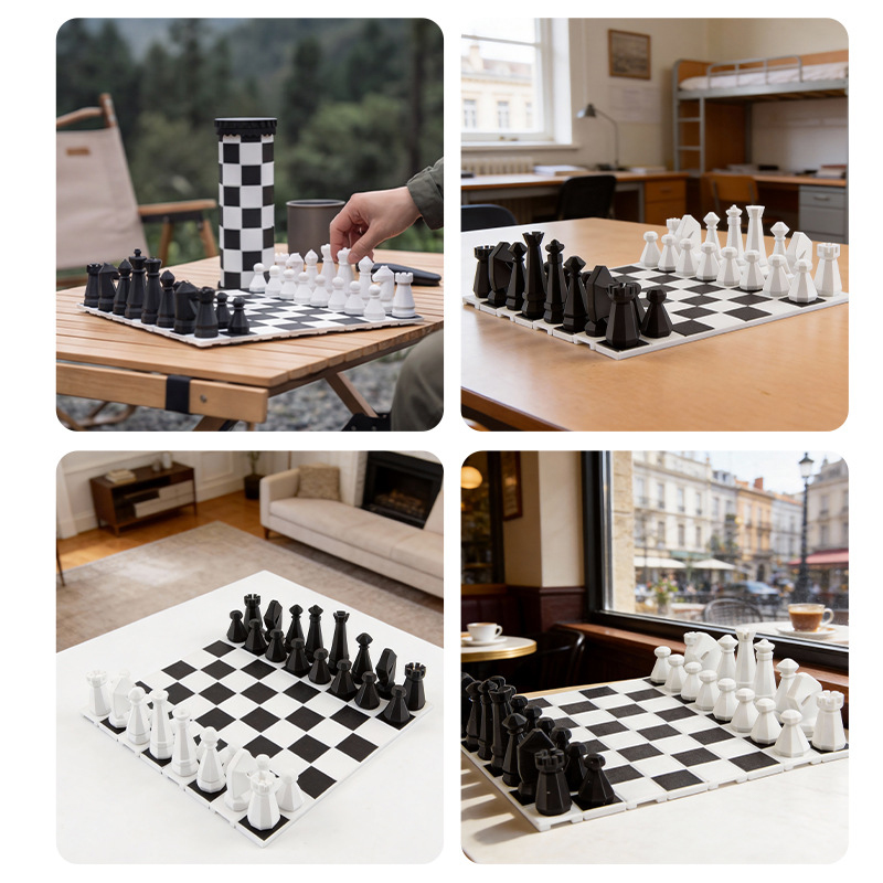 2 in 1 Portable Chess Game Set - Kids Outdoor Playset ulasan dan harga